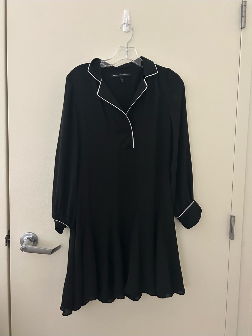 White House Black Market Black Tunic with White Trim